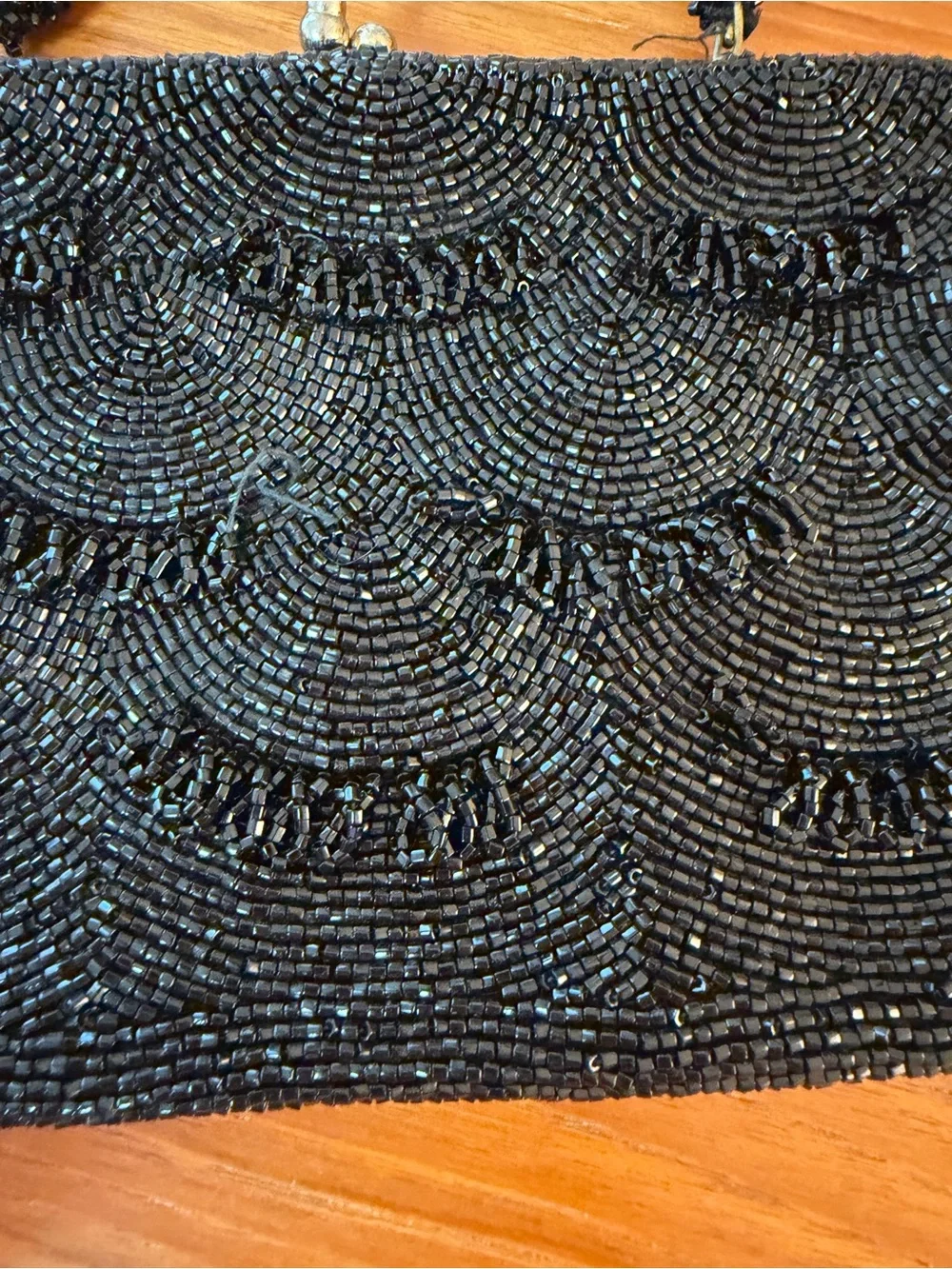 Y2K Black Beaded Evening Clutch Handbag